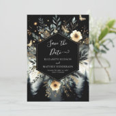 Typografie Minimal Enchanted Forest Wedding Save The Date (Staand voorkant)