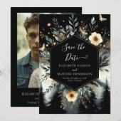 Typografie Minimal Enchanted Forest Wedding Save The Date (Voorkant / Achterkant)