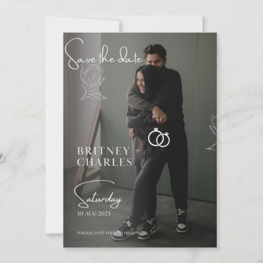 Typografie Minimalist Save the Date Wedding Formee Kaart (Voorkant)