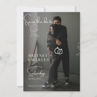 Typografie Minimalist Save the Date Wedding Formee Kaart