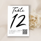 Typografie Minimalistische bruiloft met QR-code Kaart
