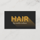 Typografie Modern Dark Charcoal Hair Stylist Visitekaartje (Voorkant)