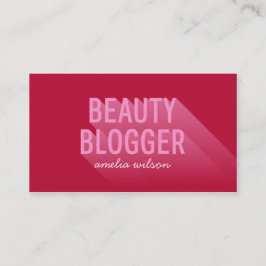 Typografie Modern Dark Pink Beauty Blogger Visitekaartje
