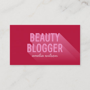 Typografie Modern Dark Pink Beauty Blogger Visitekaartje