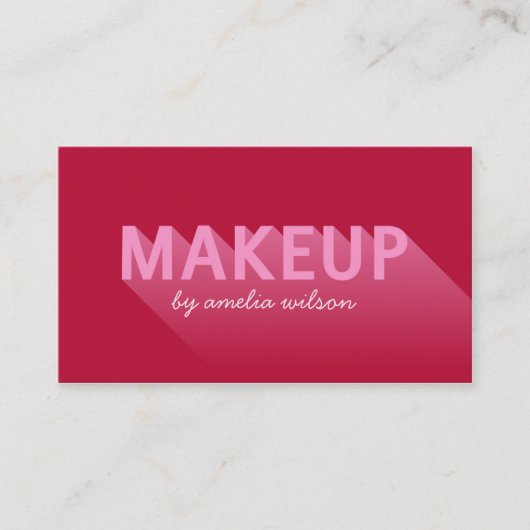 Typografie Modern Dark Pink Makeup Artist Visitekaartje (Voorkant)