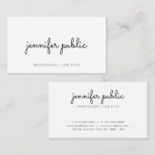 Typografie Modern Elegant Sjabloon Wit Mat Visitekaartje (Voorkant / Achterkant)