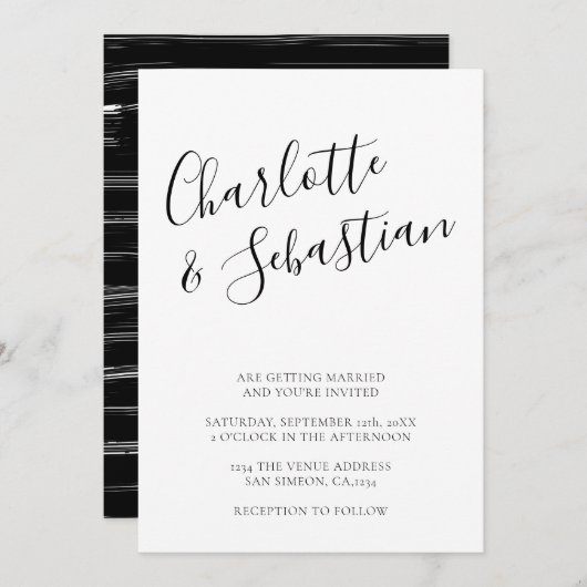 Typografie Modern Gepersonaliseerd Zwart wit stijl Aankondiging (Voorkant / Achterkant)