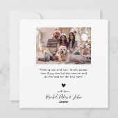 Typografie Modern Groen 5 Fotocollage Kerstmis Feestdagenkaart (Achterkant)