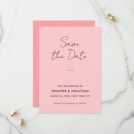 Typografie Modern Sjabloon Blush Roze Elegant (Voorkant / Achterkant in situ)