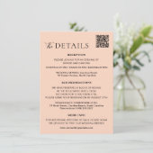 Typografie Modern Sunset QR Code Trouwdetails Informatiekaartje (Staand voorkant)