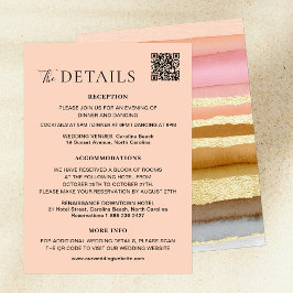 Typografie Modern Sunset QR Code Trouwdetails Informatiekaartje