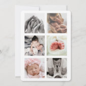 Typografie Moderne Foto Collage Baby Girl Birth (Achterkant)