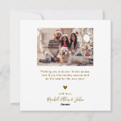 Typografie Moderne Marine 5 Fotocollage Kerstmis Feestdagenkaart (Achterkant)