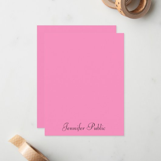 Typografie Moderne Minimale Sjabloon Roze (Voorkant / Achterkant in situ)