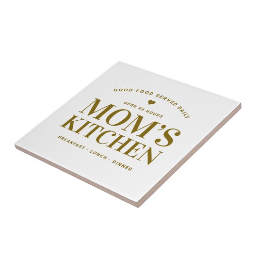 Typografie Mom's Kitchen Custom Tegeltje (Zijkant)