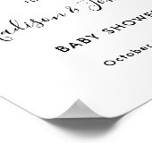 Typografie Monochrome Baby shower Welkomstteken Poster (Hoek)