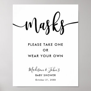 Typografie Monochrome moderne Draag maskers Poster