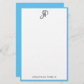 Typografie Monogram  Eenvoudige Sjabloon Briefpapier (Voorkant / Achterkant)