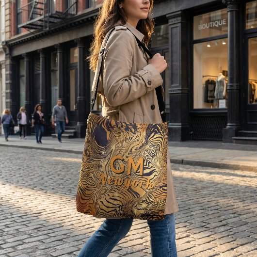 TYPOGRAFIE monogram maak je eigen boodschappentas Crossbody Tas