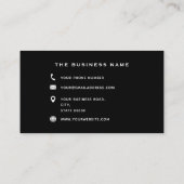 Typografie Monogram Naam Initiaal Black White Grey Visitekaartje (Achterkant)