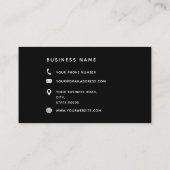 Typografie Monogram Script Name Black White Grey Visitekaartje (Achterkant)