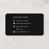 Typografie Monogram Script Name Black White Red Visitekaartje (Achterkant)