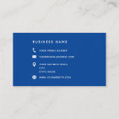 Typografie Monogram Script Name Blue White Girly Visitekaartje (Achterkant)