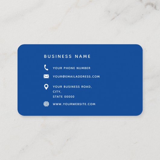 Typografie Monogram Script Name Blue White Red Visitekaartje (Achterkant)