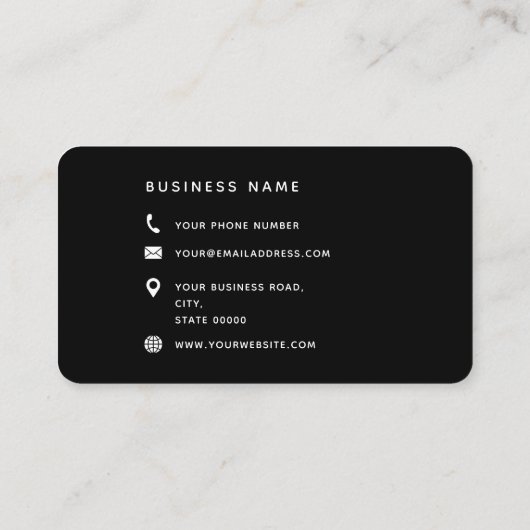 Typografie Monogram scriptnaam Rood zwart wit Visitekaartje (Achterkant)