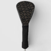 Typografie Monogrammen stijlvol zwart Golfheadcover (Voorkant)