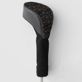 Typografie Monogrammen stijlvol zwart Golfheadcover (Schuin)