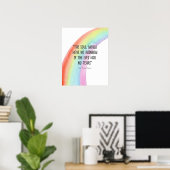 Typografie Motivatie Quote Waterverf Rainbow Poster (Thuiskantoor)