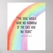 Typografie Motivatie Quote Waterverf Rainbow Poster (Voorkant)