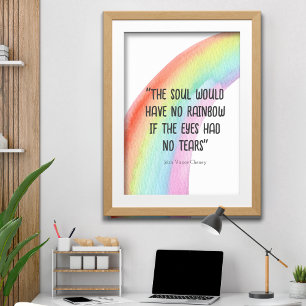 Typografie Motivatie Quote Waterverf Rainbow Poster