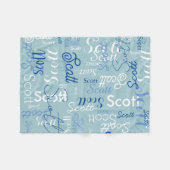 Typografie Naam allover lichtblauwe kleur Fleece Deken (Voorkant (Horizontaal))