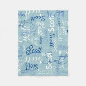 Typografie Naam allover lichtblauwe kleur Fleece Deken (Voorkant)