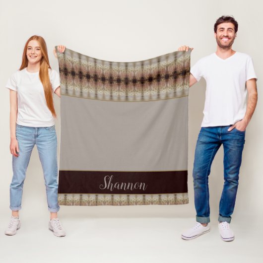 Typografie Naam Elegant Grey Designer Fleece Deken (In situ)