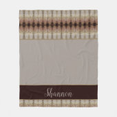 Typografie Naam Elegant Grey Designer Fleece Deken (Voorkant)