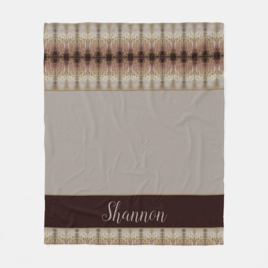 Typografie Naam Elegant Grey Designer Fleece Deken (Voorkant)