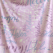 Typografie Naam en harten herhaalde allover Lila Fleece Deken
