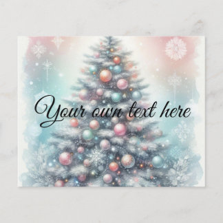 Typografie naam kerstboom bloemenwaterverf