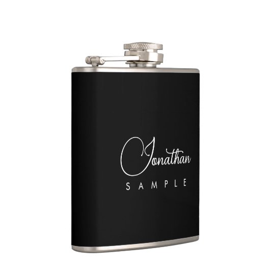 Typografie Naam Modern Elegant Clean Sjabloon Heupfles (Rechts)