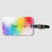 Typografie Naam Modern Trendy Colorful Sjabloon Bagagelabel (Voorkant (horizontaal))