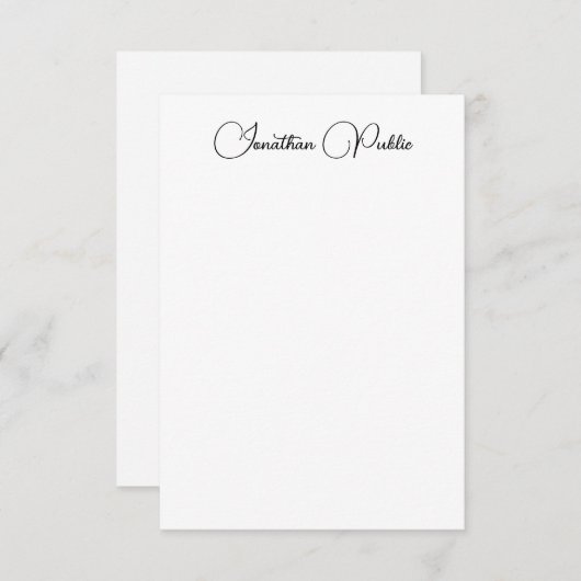 Typografie Naam Sjabloon Elegant Modern Verticaal (Voorkant / Achterkant)