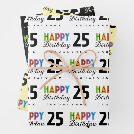 Typografie Naam Verjaardag Wrapping Paper (In situ)