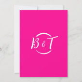 Typografie Namen Pink White Lesbian Wedding Kaart (Achterkant)