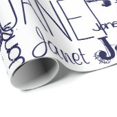 Typografie Navy Blue Cadeaupapier (Rol Hoek)