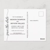 Typografie Navy Blue Gold Wedding Save the date Briefkaart (Achterkant)