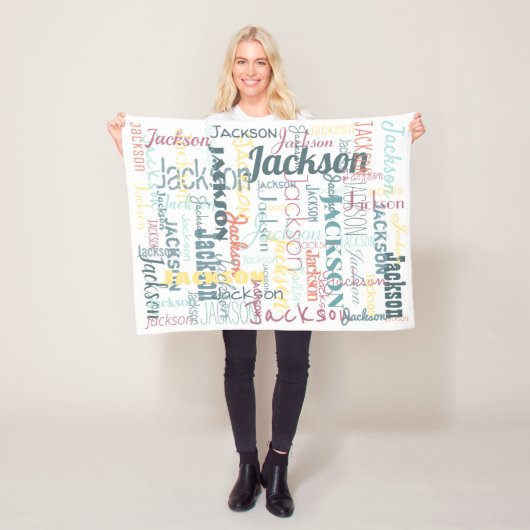 Typografie Neutrale kleuren van het babypatroon Fleece Deken (In situ)