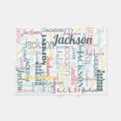 Typografie Neutrale kleuren van het babypatroon Fleece Deken (Voorkant (Horizontaal))